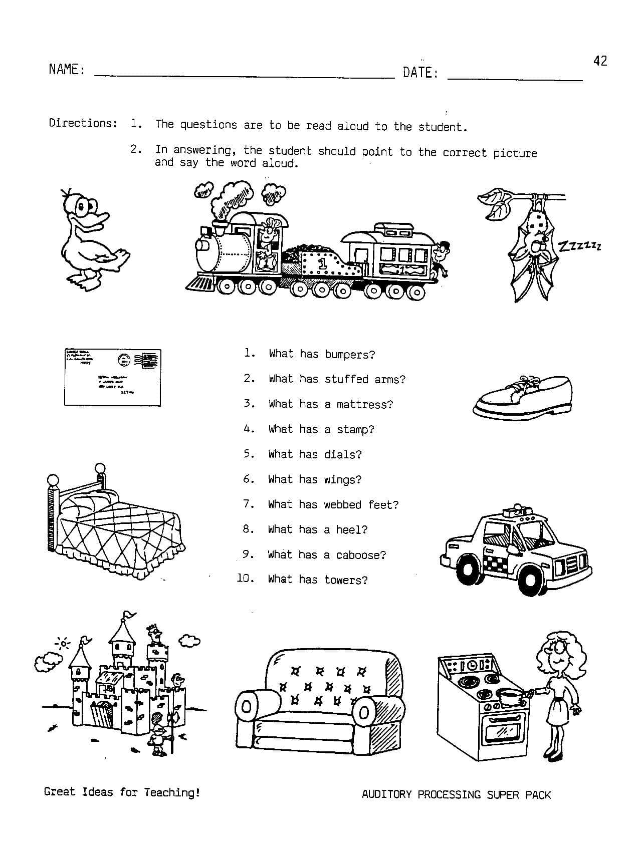Auditory Processing Super Pack Speech Corner Worksheets Library Auditory Processing Super Pack Speech Corner Worksheets Library
