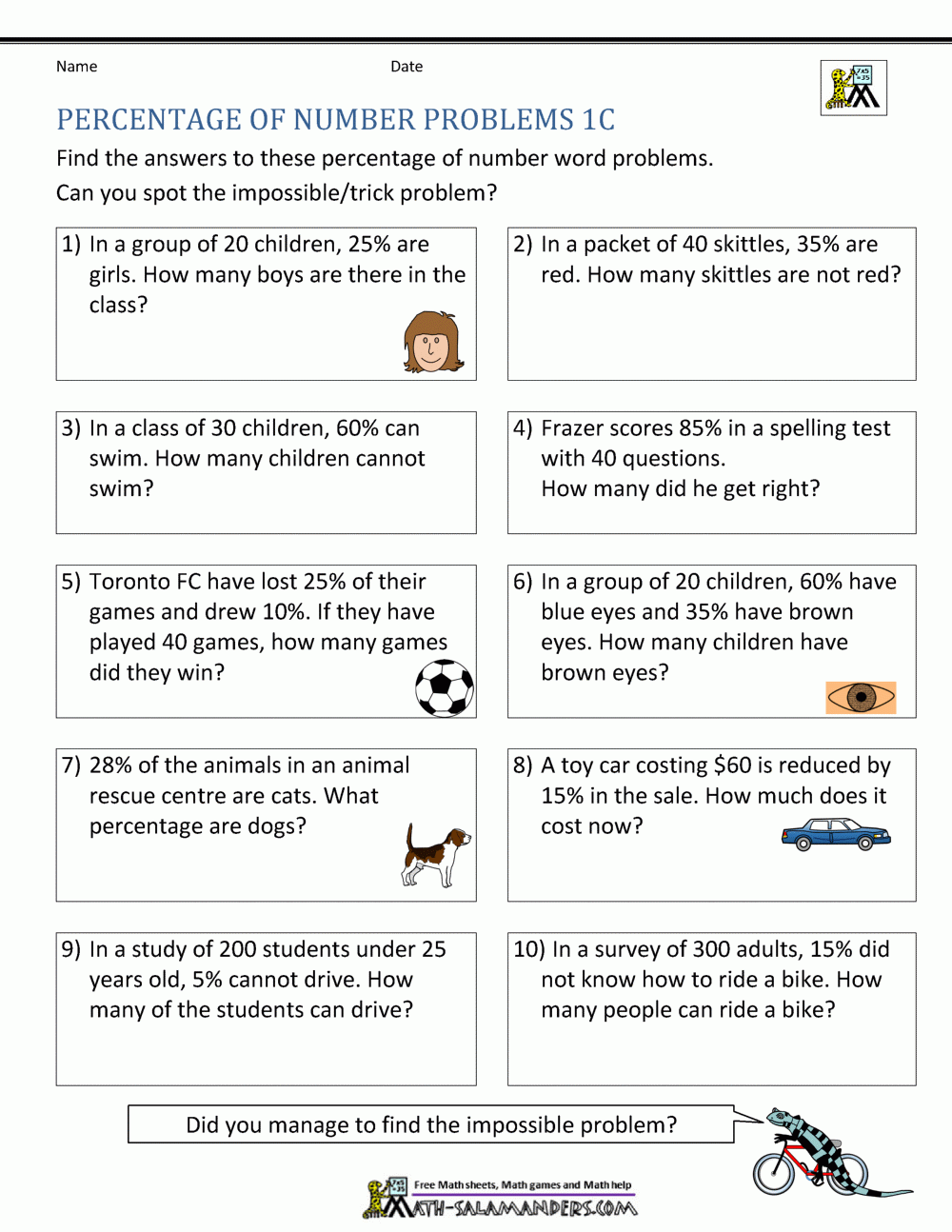 Basic Percentage Word Problems
