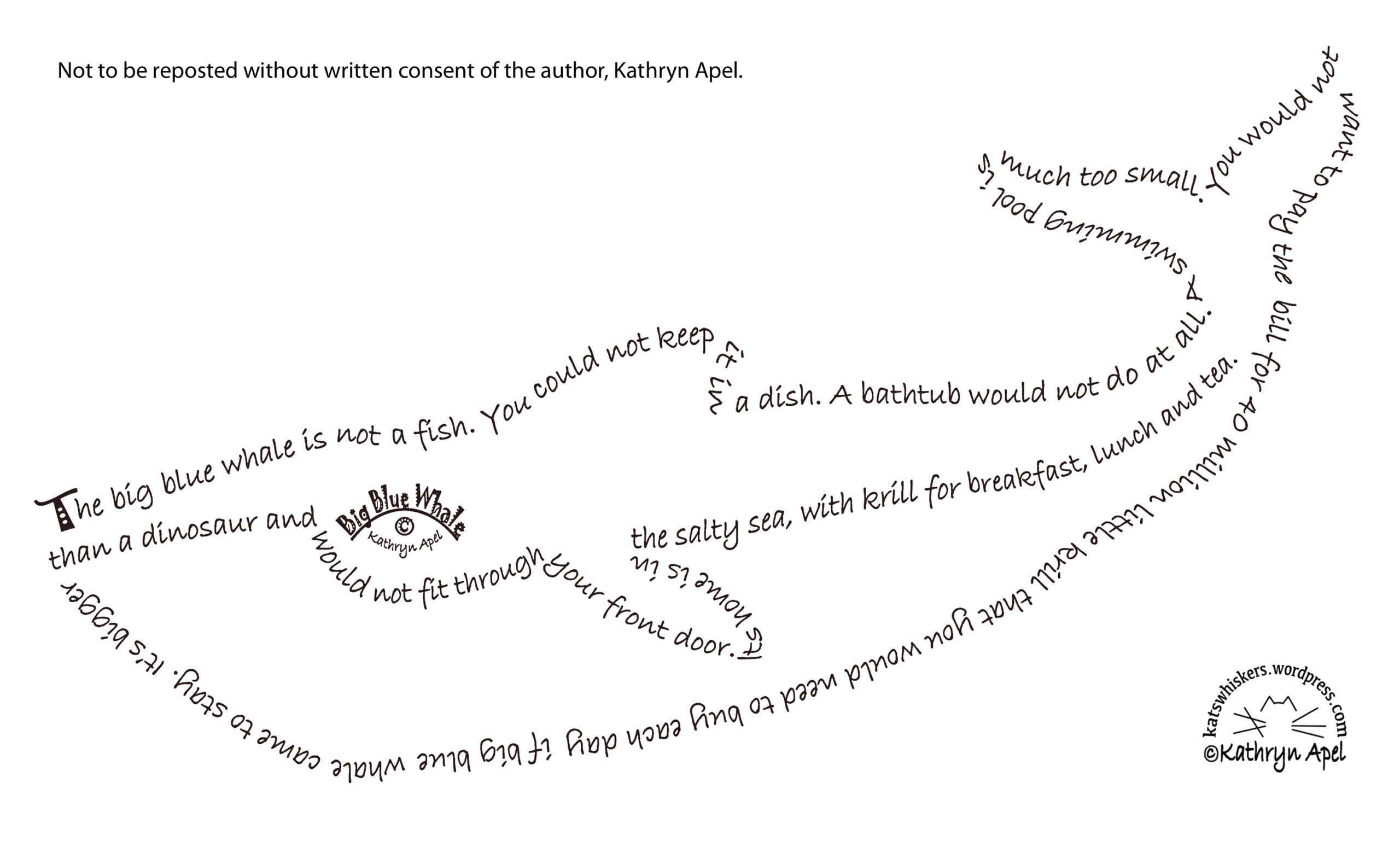 Big Blue Whale Shape Poem Kathryn Apel