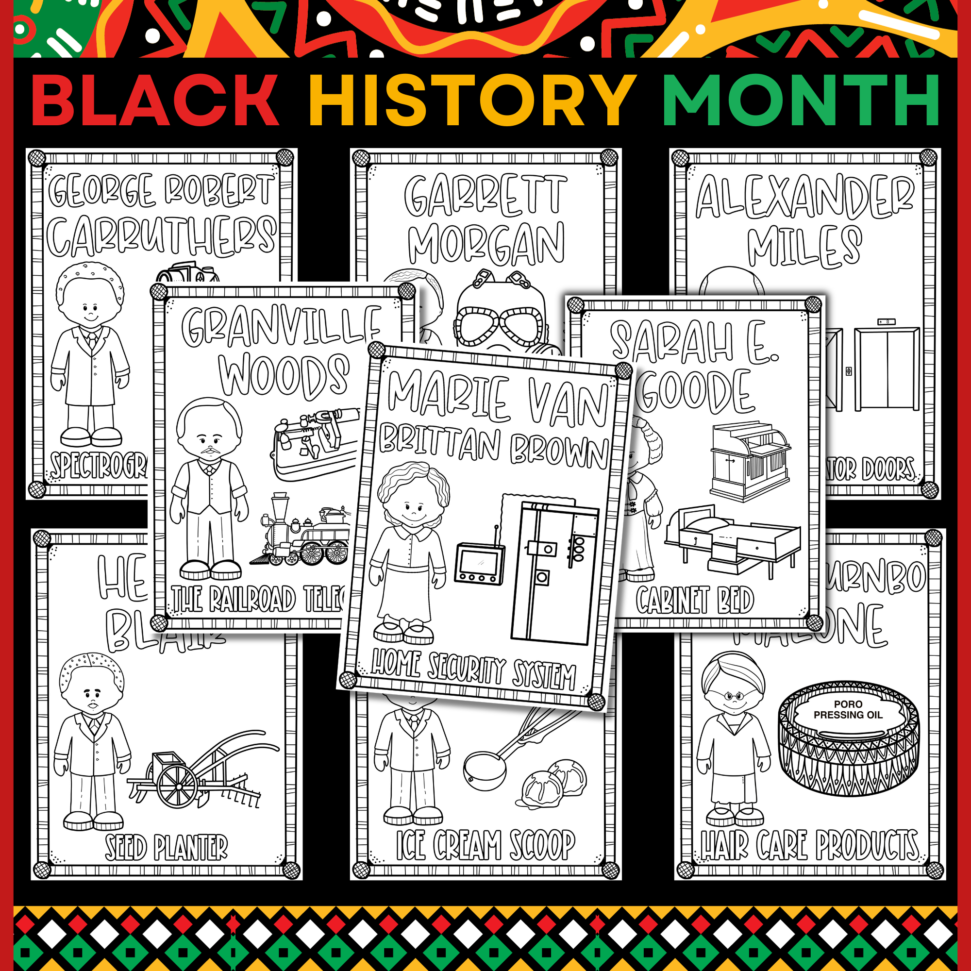 Black History Inventors Coloring Pages Black History Month Made By Teachers
