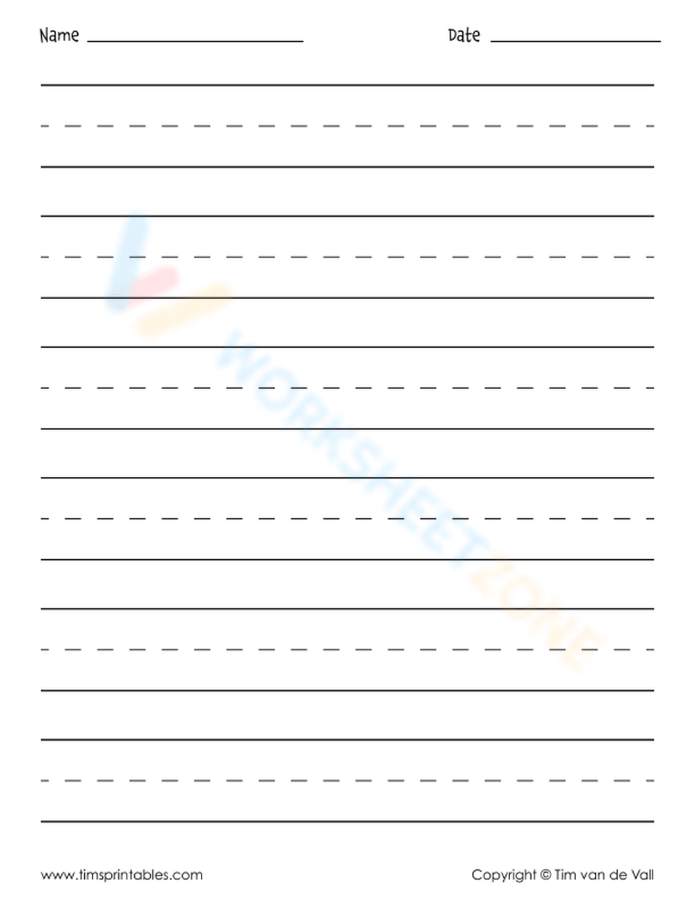 Free Printable Blank Handwriting Worksheets