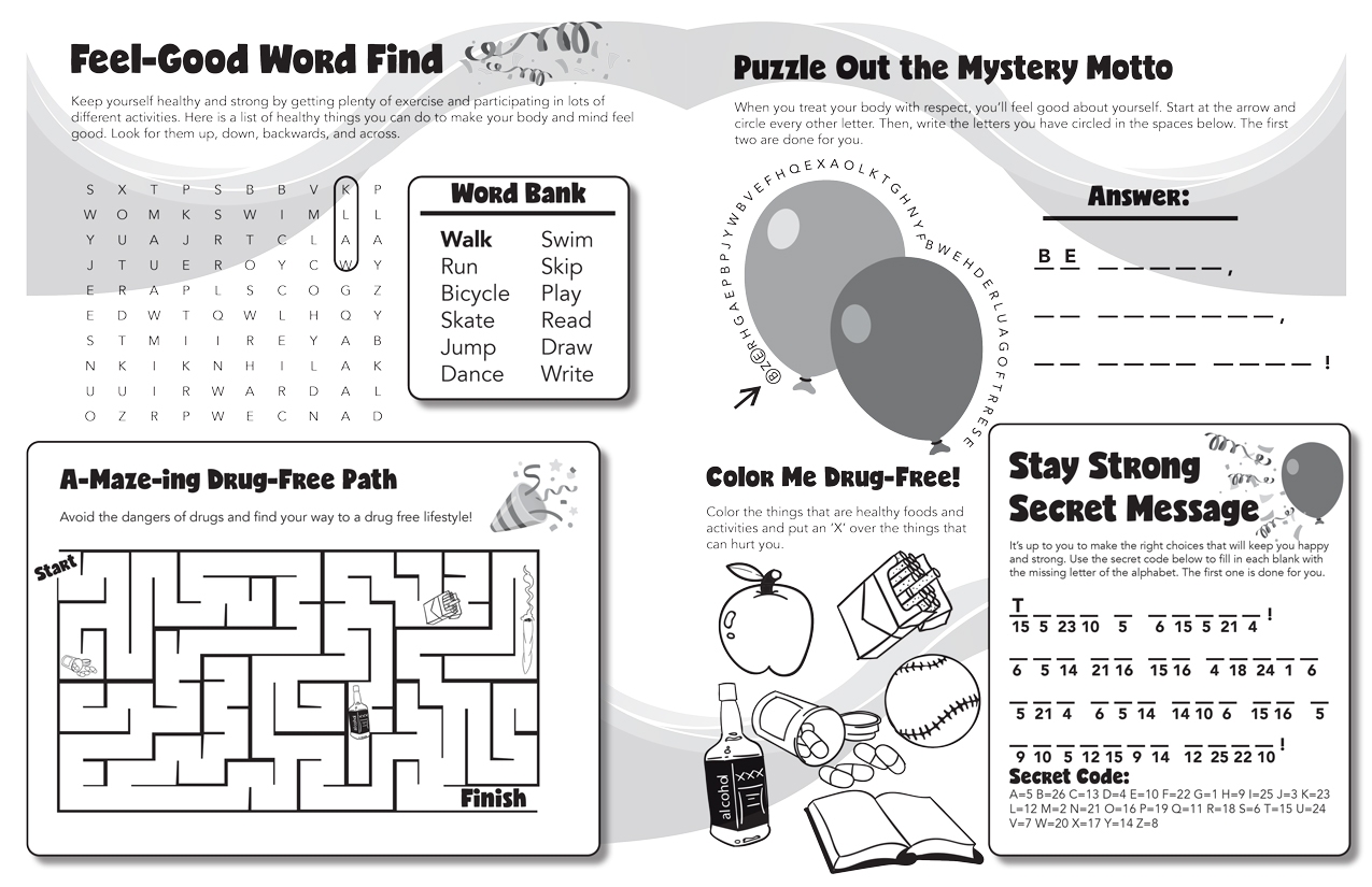 Celebrate A Drug Free Life Activity Sheet Prevention Treatment Celebrate A Drug Free Life Activity Sheet Prevention Treatment