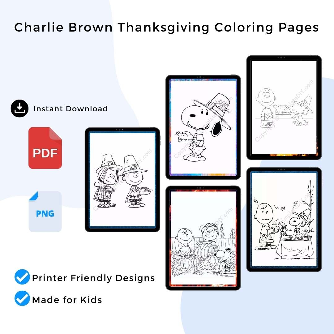 Charlie Brown Thanksgiving Coloring Pages Printable In PDF
