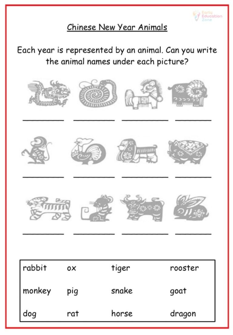 Chinese New Year Animals Early Education Zone