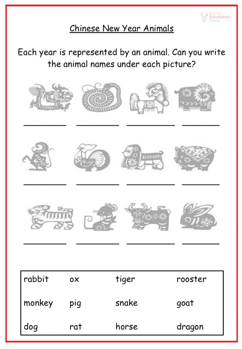 Chinese New Year Animals Early Education Zone