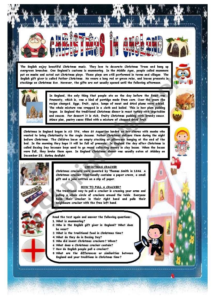 Free Christmas Comprehension Worksheets Printables