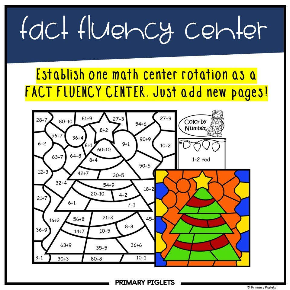 CHRISTMAS COLOR BY NUMBER CODE DIVISION FACTS WORKSHEETS Made By Teachers