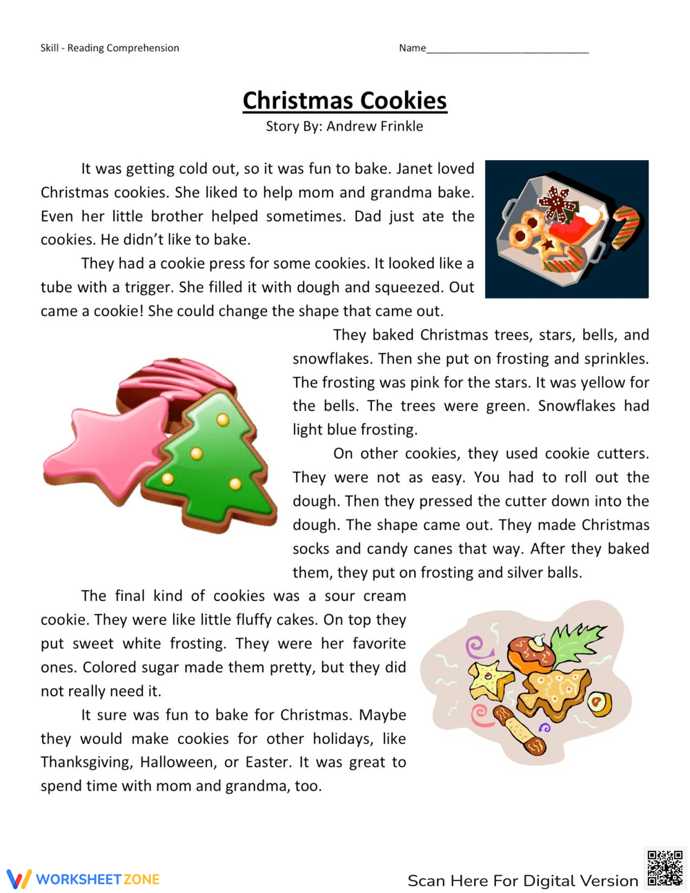 Christmas Comprehension Worksheets