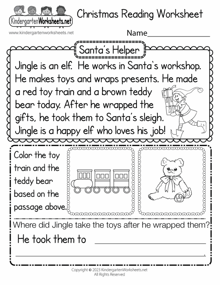Christmas Reading Worksheet Free Printable Digital U0026 PDF
