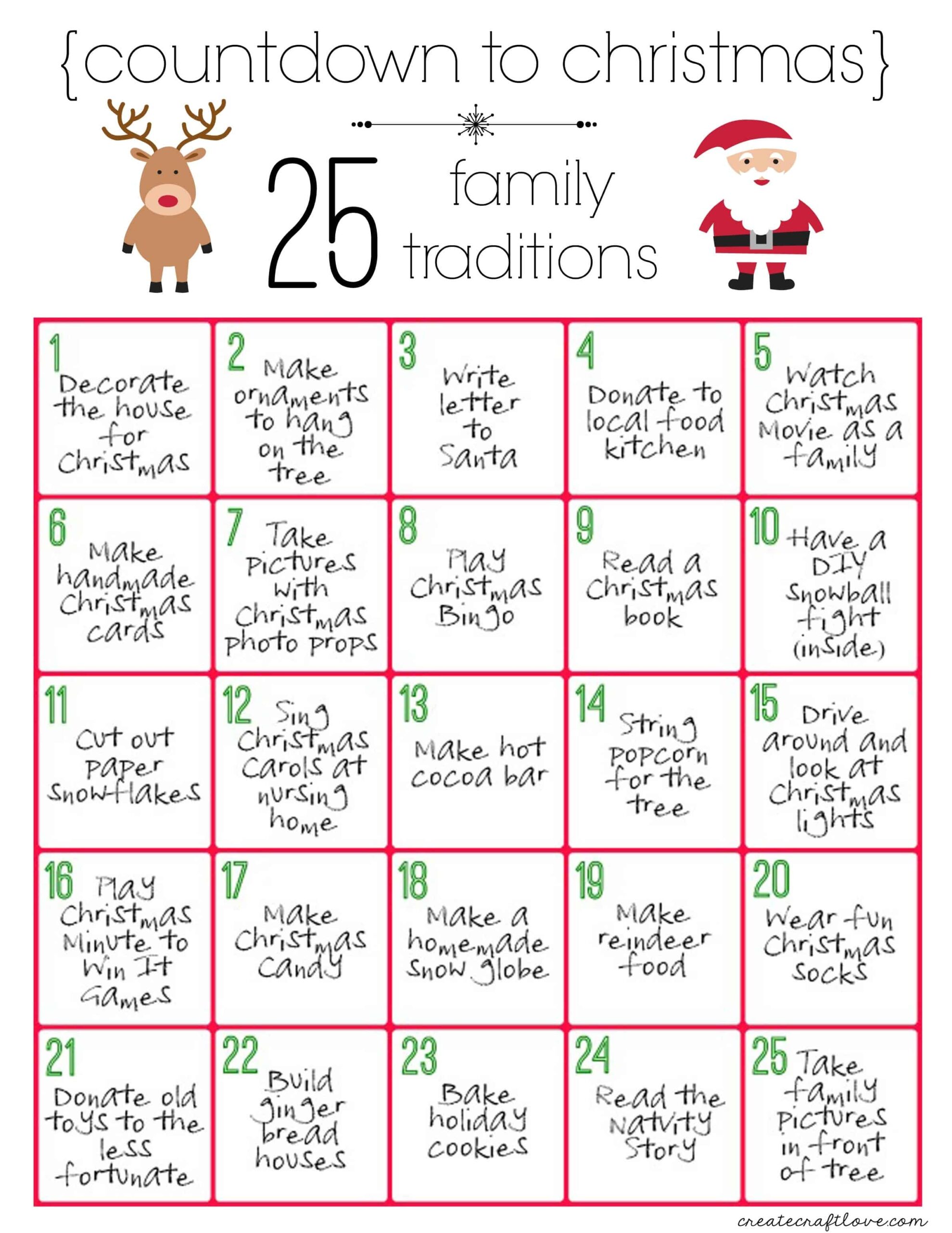 Christmas Traditions Printable Free Christmas Download