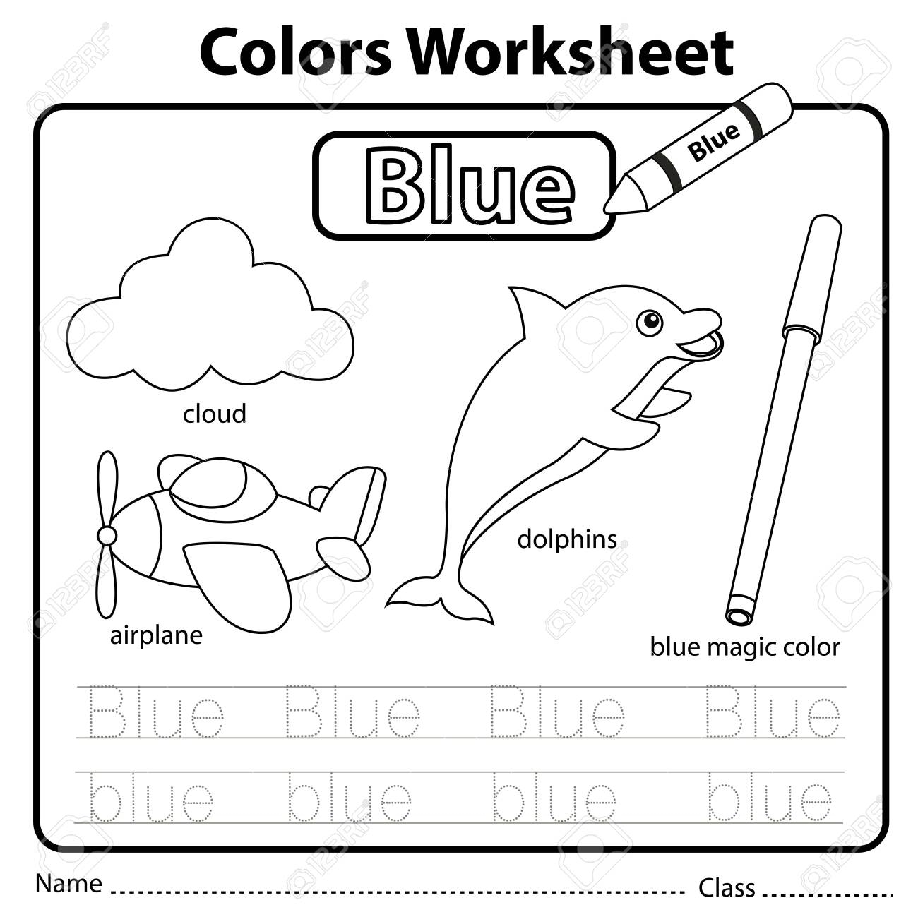 Circle The Blue Things Preschool Color Worksheets Worksheets 