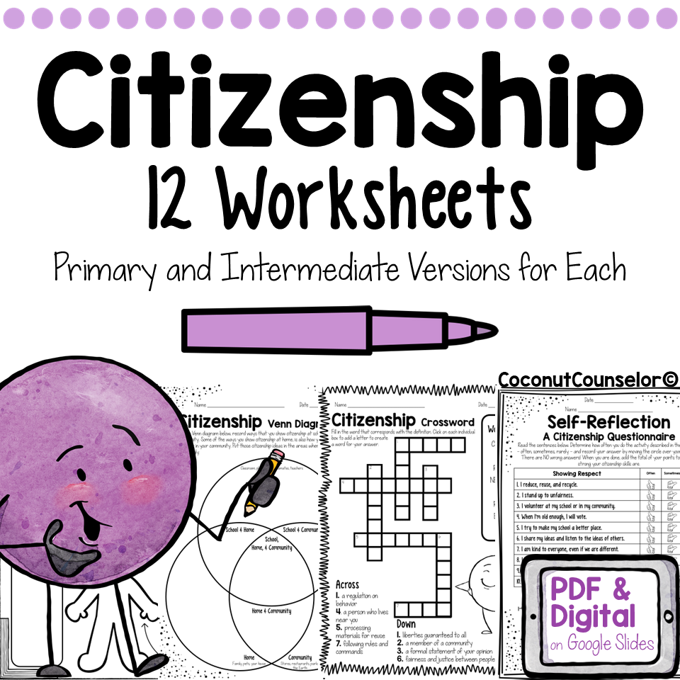 Citizenship Worksheet Set Of 12 Made By Teachers Citizenship Worksheet Set Of 12 Made By Teachers