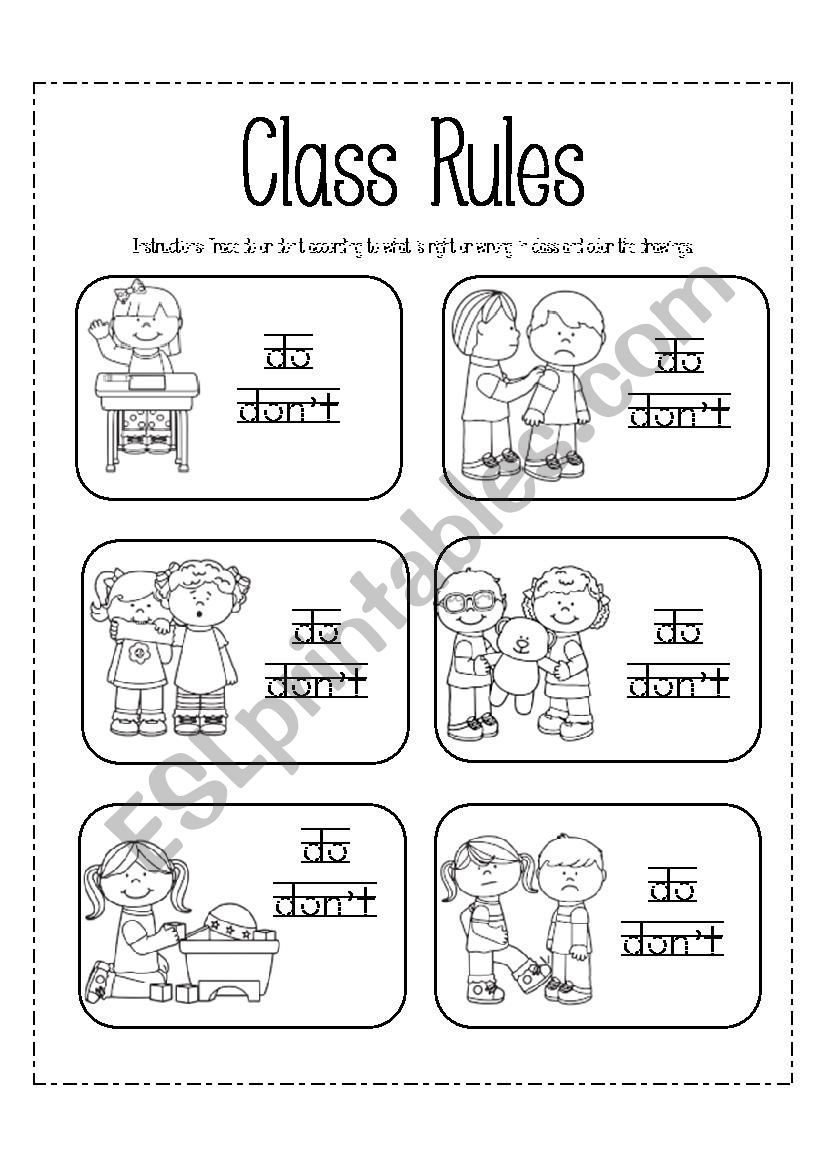 Class Rules ESL Worksheet By Ladydeath Class Rules ESL Worksheet By Ladydeath