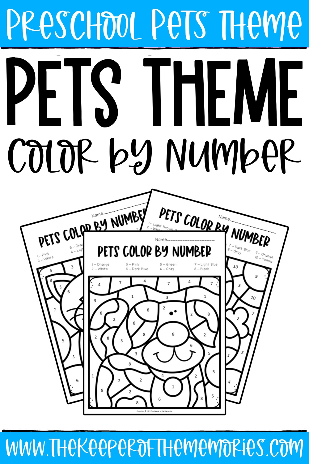 Color By Number Pets Preschool Worksheets The Keeper Of The Memories Color By Number Pets Preschool Worksheets The Keeper Of The Memories