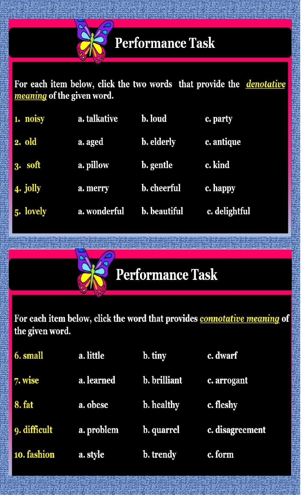 Connotation Practice With Images Freeology Worksheets Library