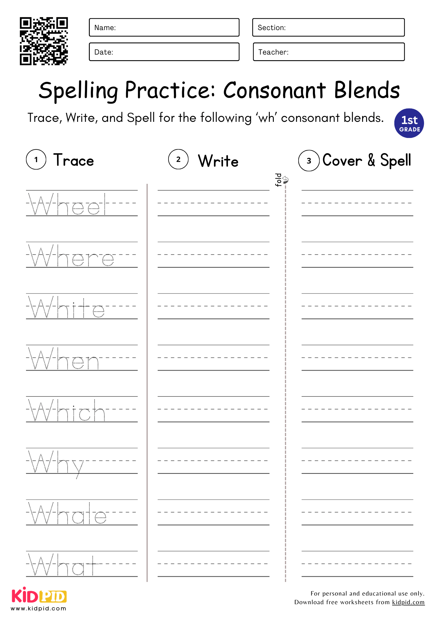 Free Printable Consonet Blend Worksheets