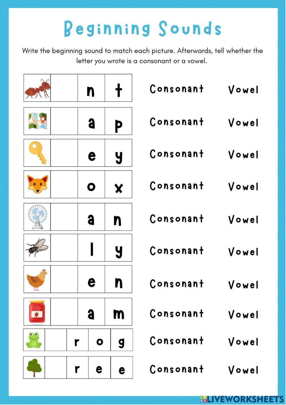 Consonants And Vowels Interactive Exercise Live Worksheets Worksheets Library Consonants And Vowels Interactive Exercise Live Worksheets Worksheets Library