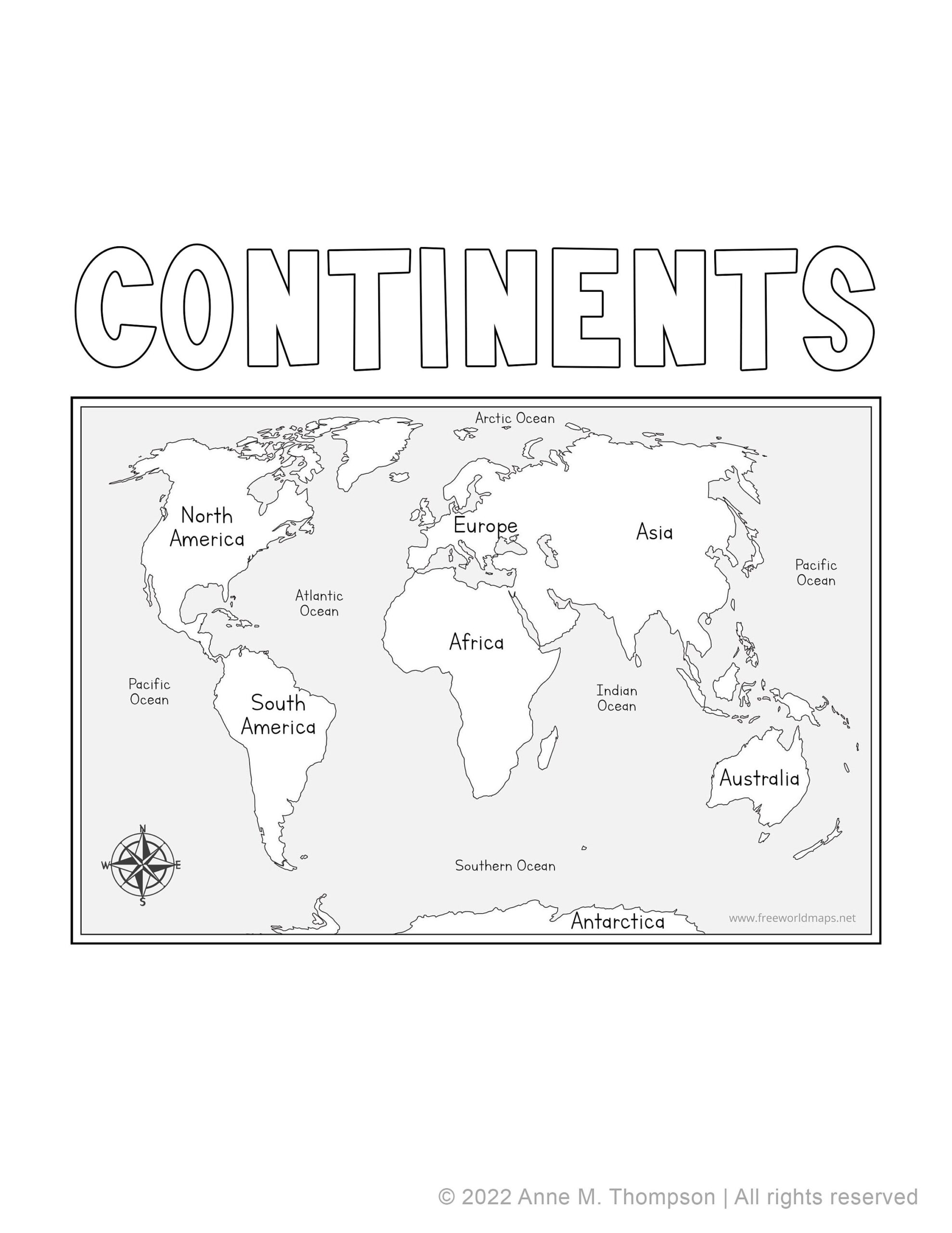 Continents BUNDLE Facts And Coloring Pages Worksheets 3 part 