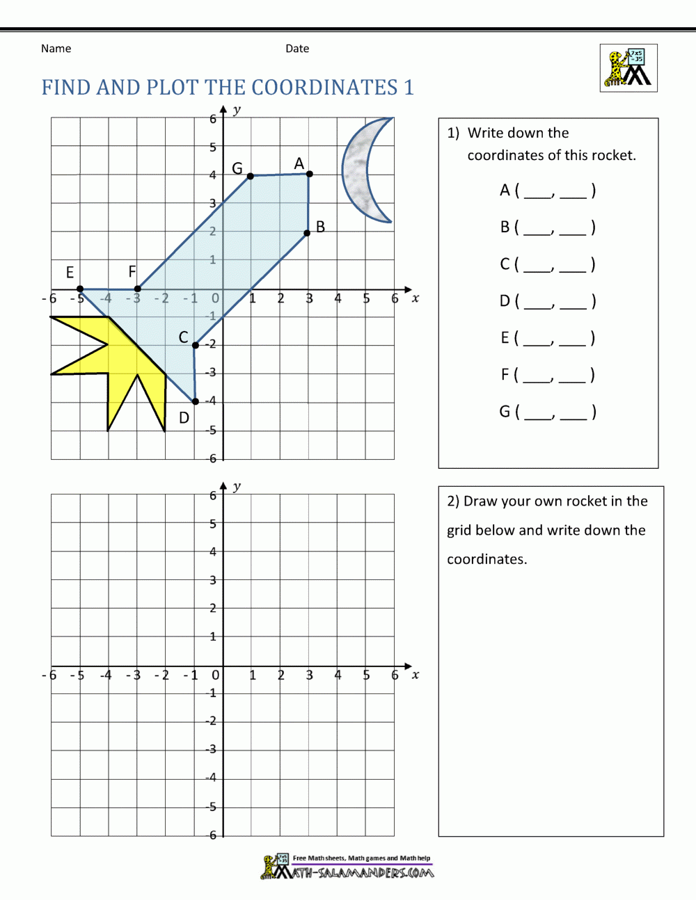 Free Printable Plotting Points Worksheets