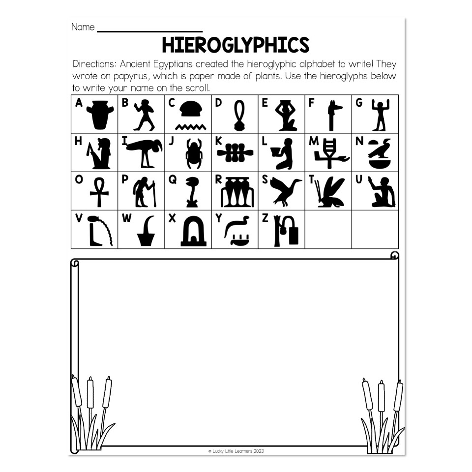 Country Study Egypt Hieroglyphics Lucky Little Learners Worksheets Library Country Study Egypt Hieroglyphics Lucky Little Learners Worksheets Library