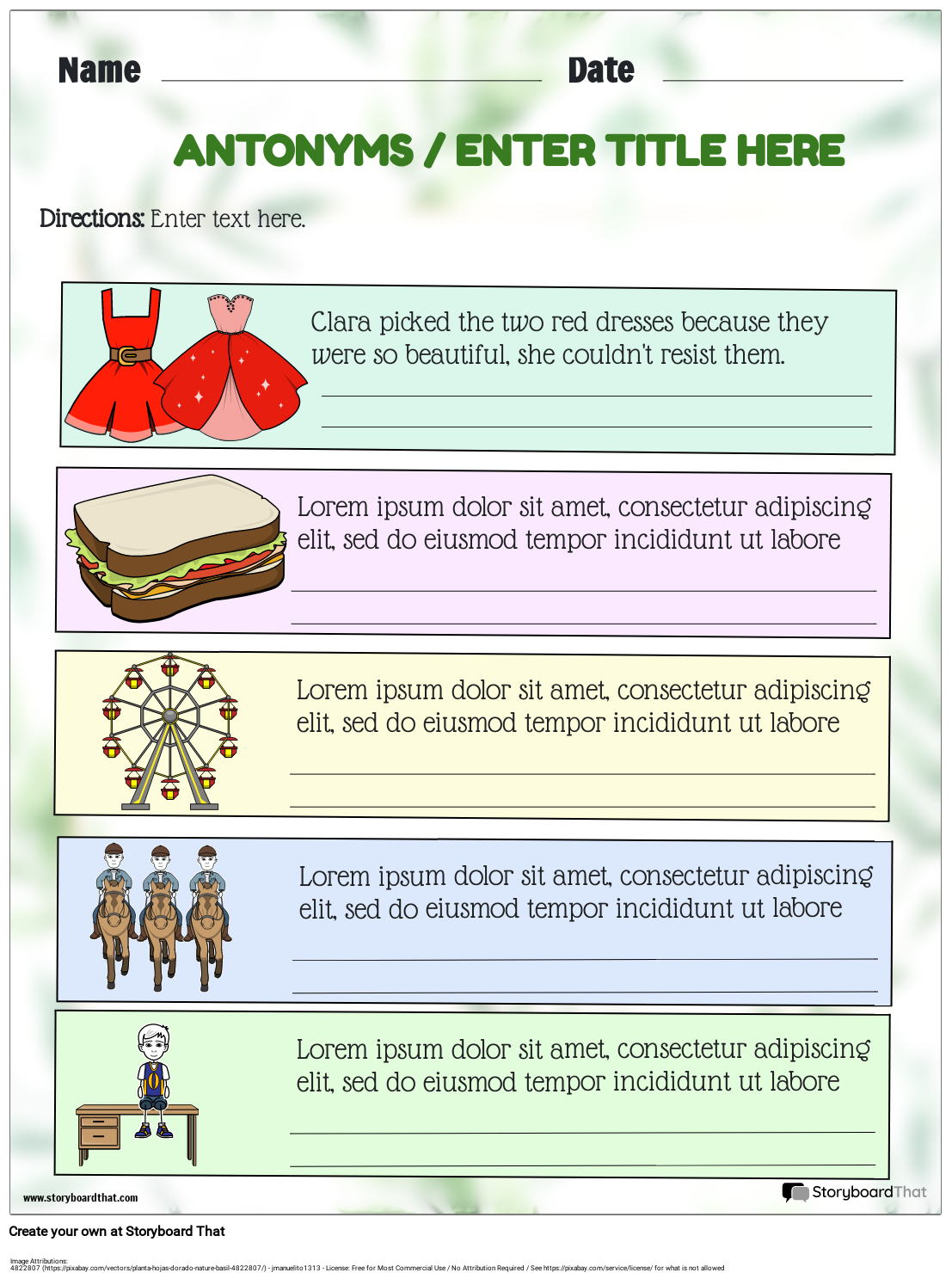 Customize Free Printable Synonyms And Antonyms Worksheets Customize Free Printable Synonyms And Antonyms Worksheets