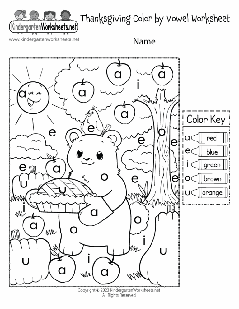 Cute Bear Color By Vowel Worksheet Free Printable Digital U0026 PDF