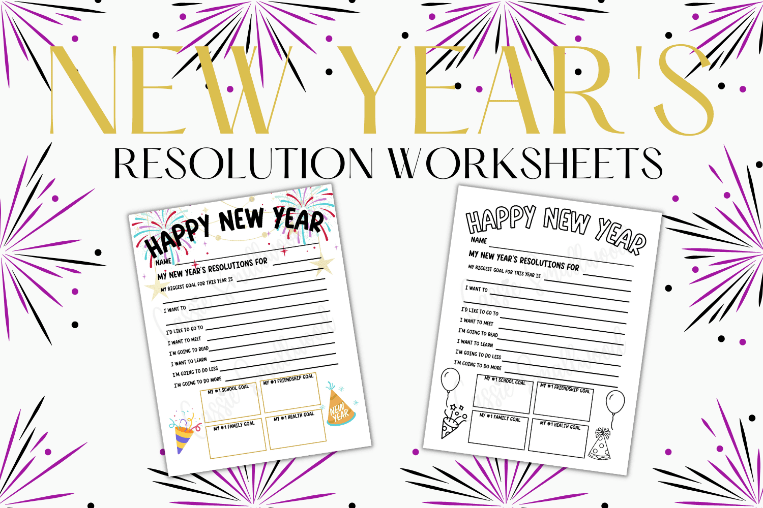 Cute New Year s Resolution Worksheets Free Printable Cassie Smallwood