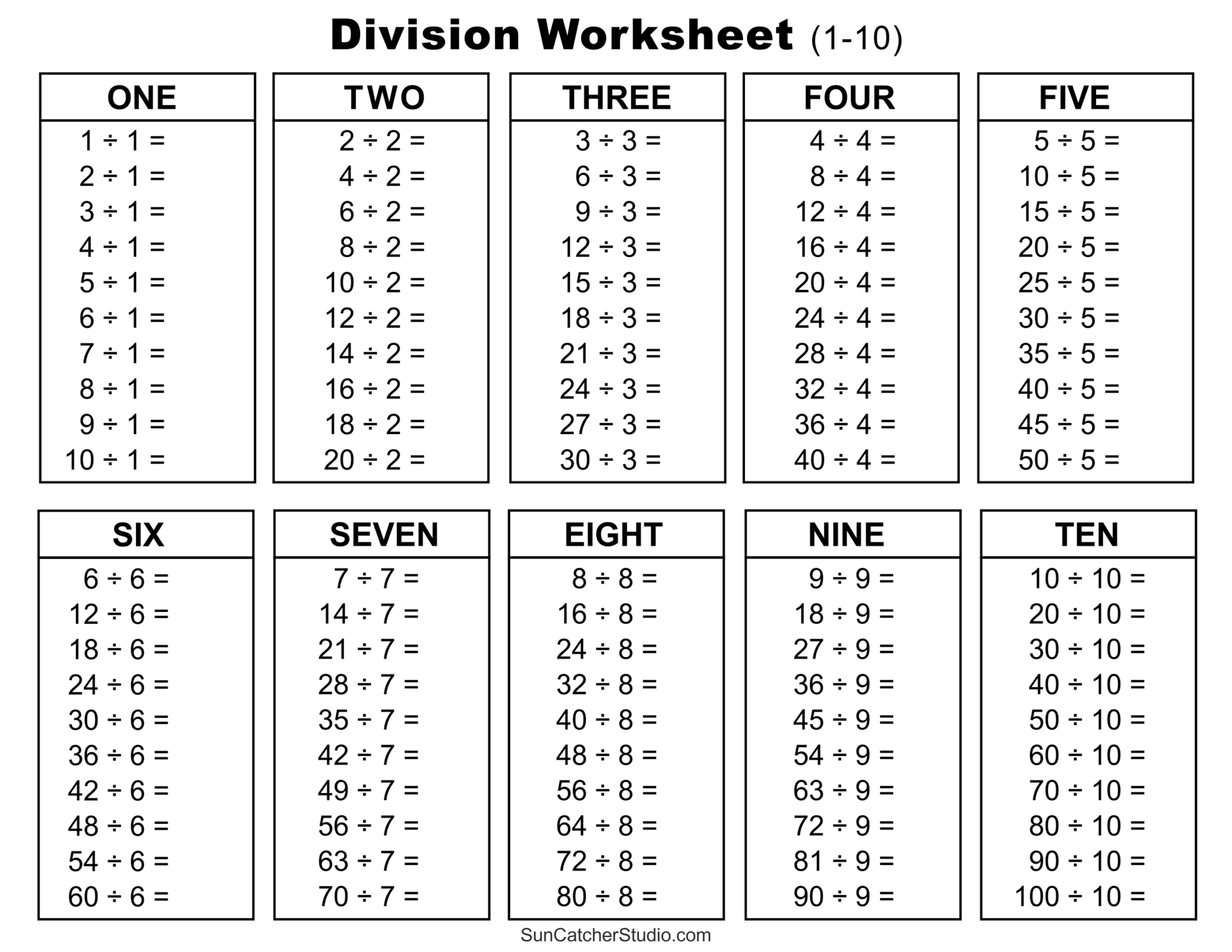 Division Charts And Tables Free Printable PDF Math Worksheets Free Printables Monograms Design Tools Patterns U0026 DIY Projects