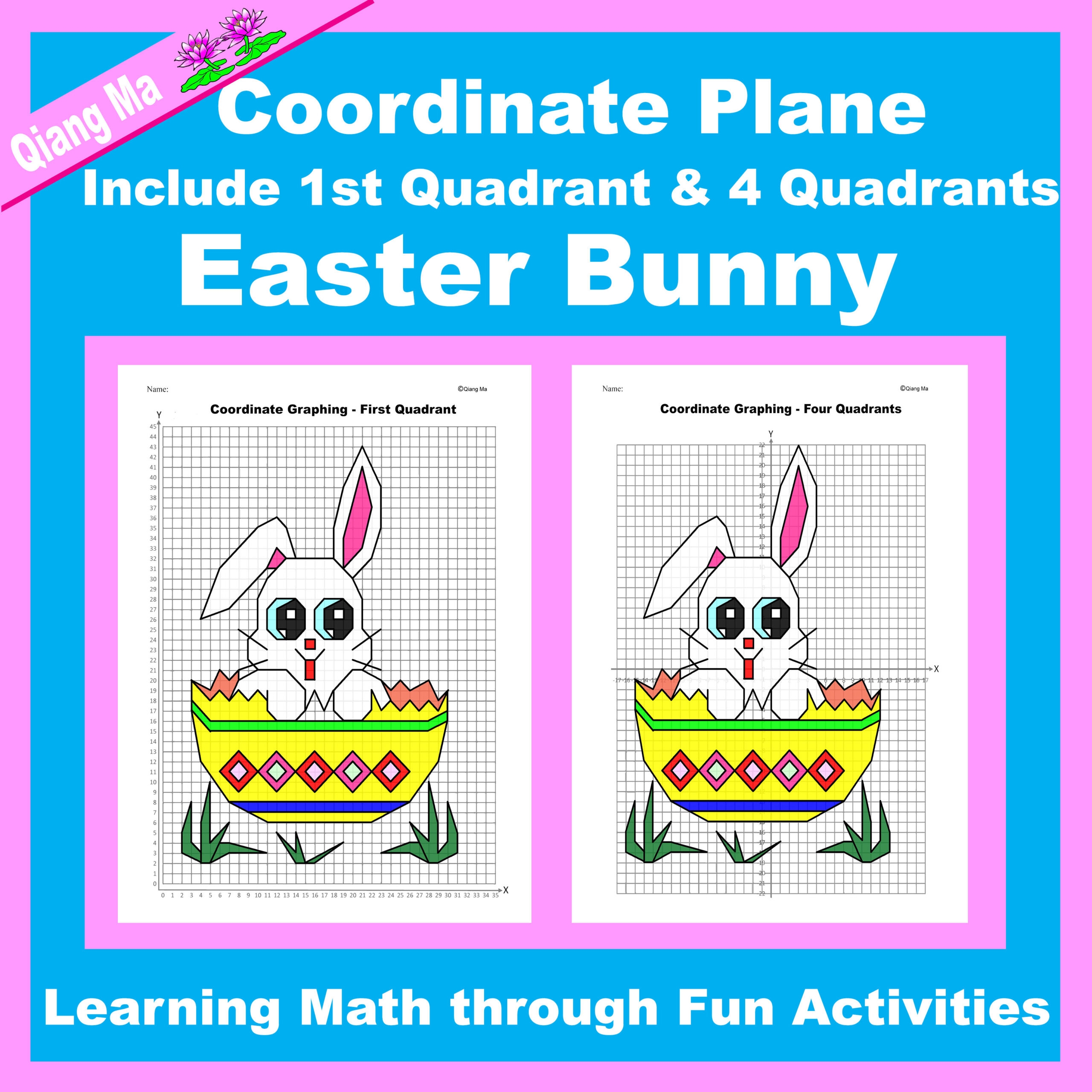 Easter Coordinate Plane Graphing Picture Easter Bunny
