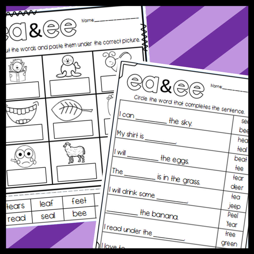 EE And EA Double Vowel Worksheets EE And EA Double Vowel Worksheets