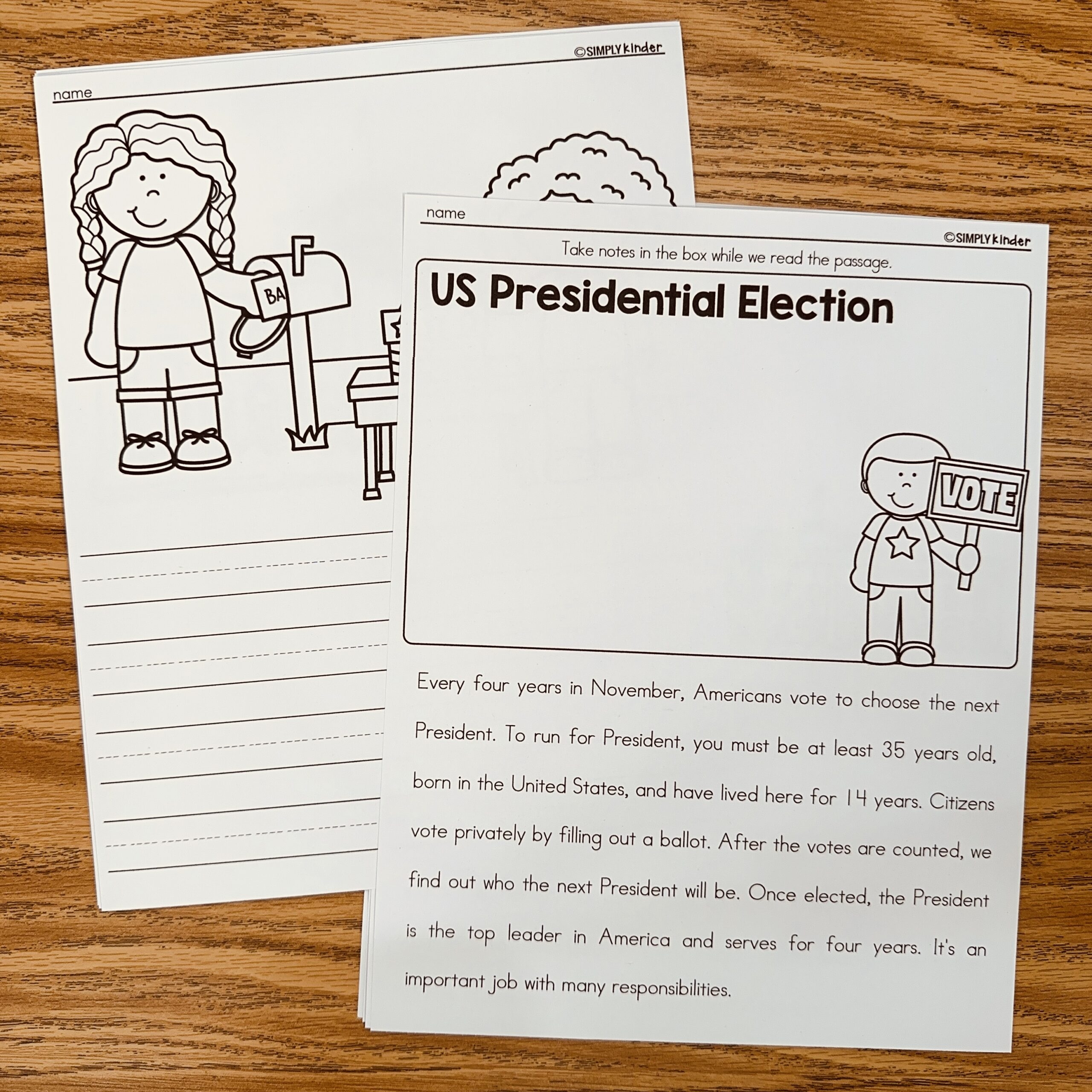 Election And President Printables Simply Kinder Plus