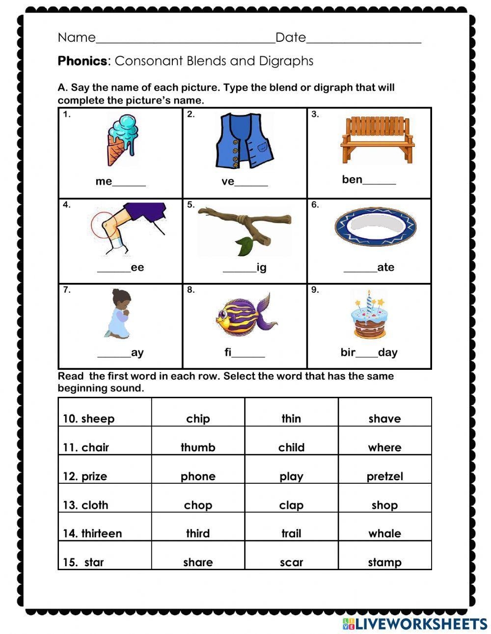 Engaging Blends And Digraphs Worksheets For Effective Phonics Learning Engaging Blends And Digraphs Worksheets For Effective Phonics Learning