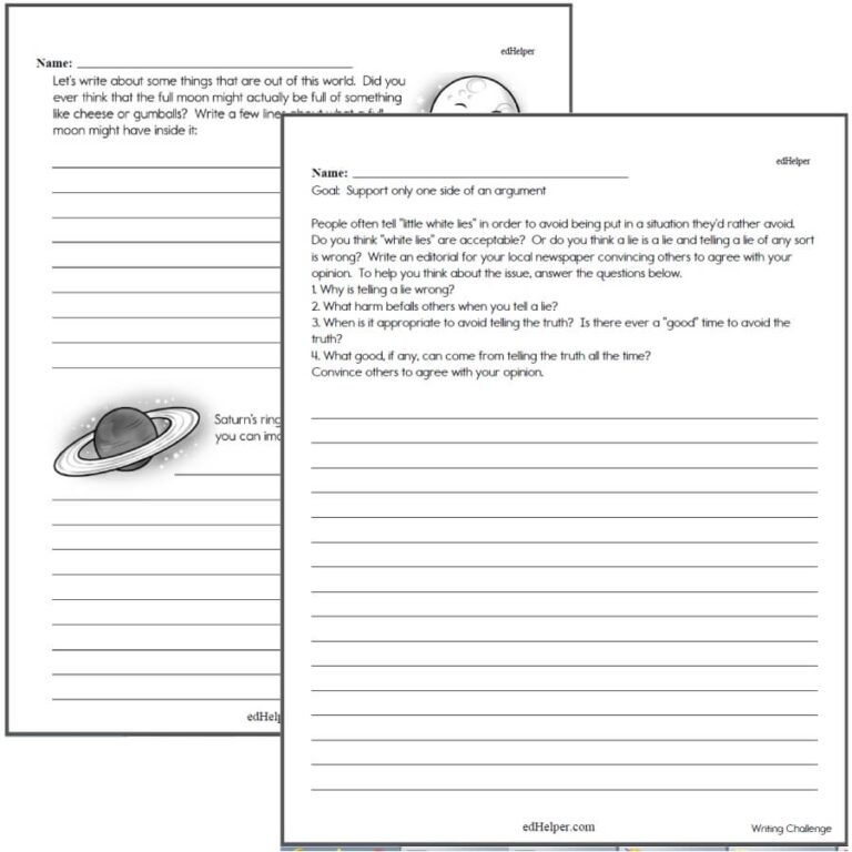 Engaging Fourth Grade Writing Worksheets For Skill Development