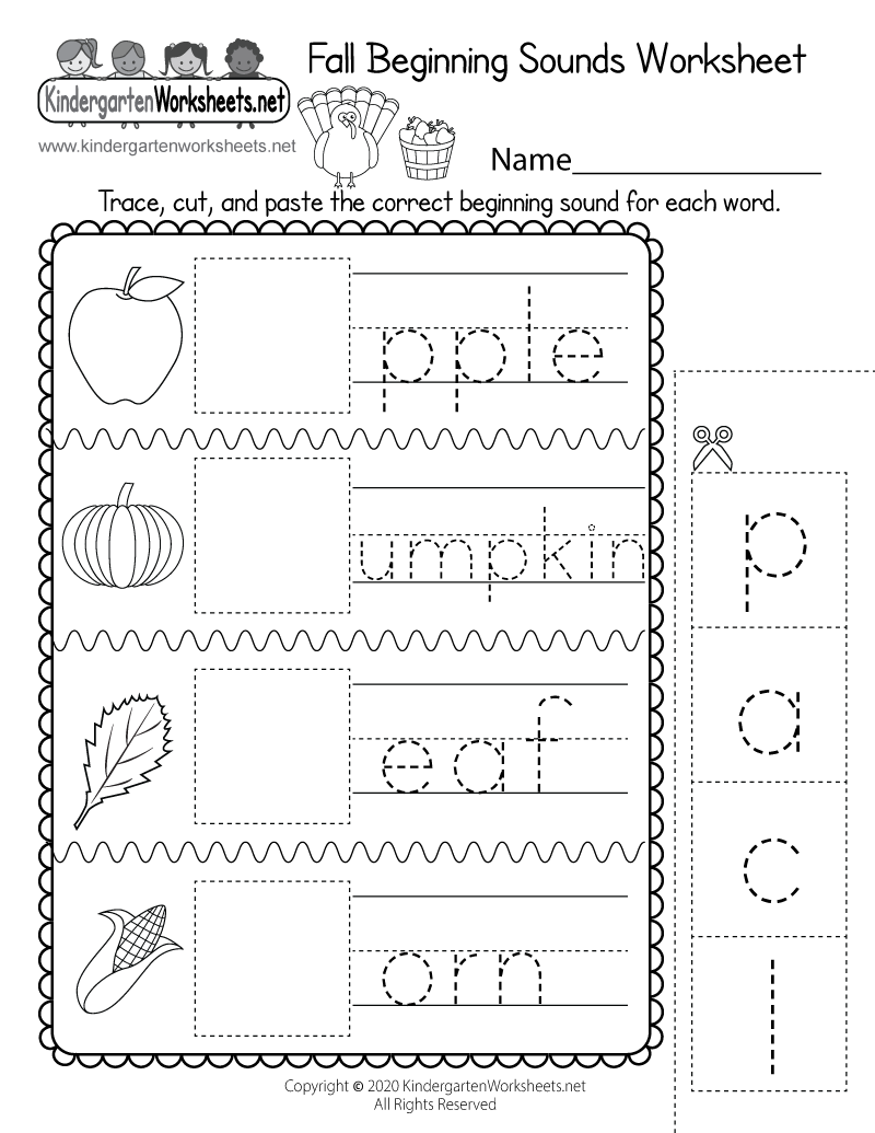 Fall Beginning Sounds Worksheet Free Printable Digital U0026 PDF