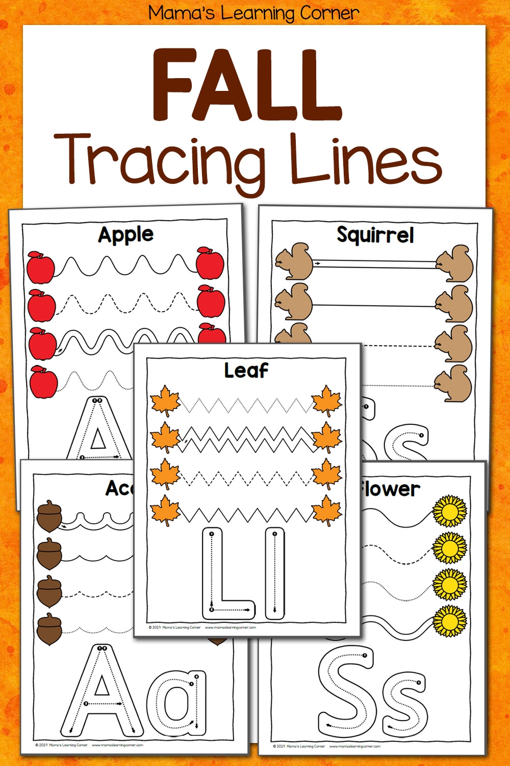 Fall Tracing Worksheets For Preschool Mamas Learning Corner Fall Tracing Worksheets For Preschool Mamas Learning Corner