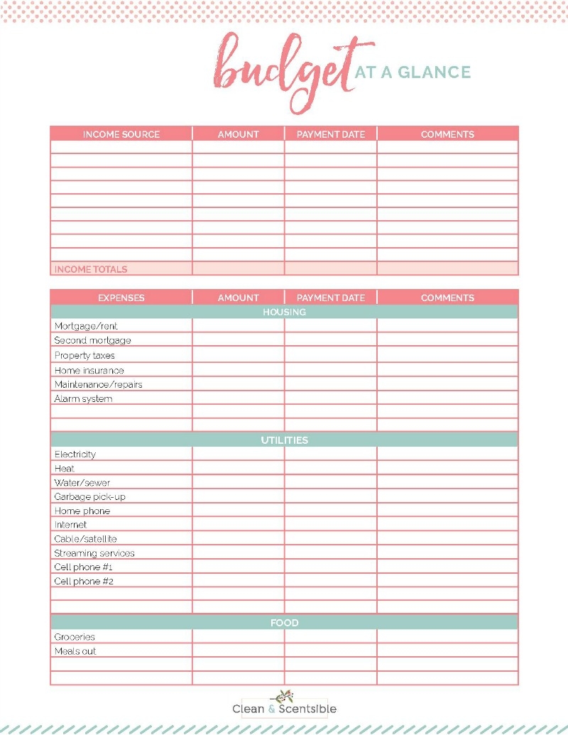 Free Printable Budget Worksheet For Household Free Printable Budget Worksheet For Household