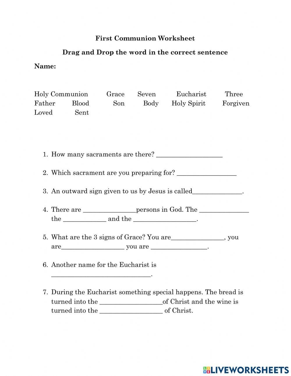 First Communion Worksheet Live Worksheets Worksheets Library First Communion Worksheet Live Worksheets Worksheets Library