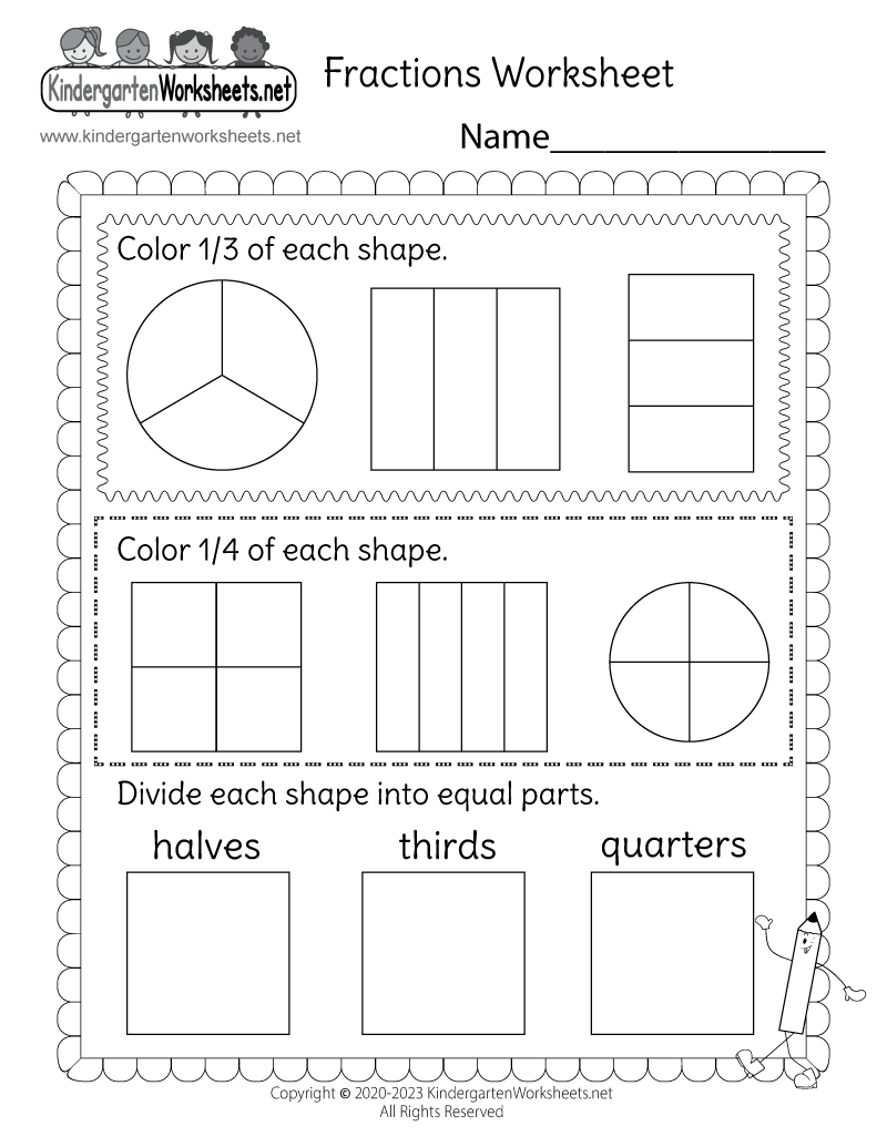 Fractions Worksheets Free Printables
