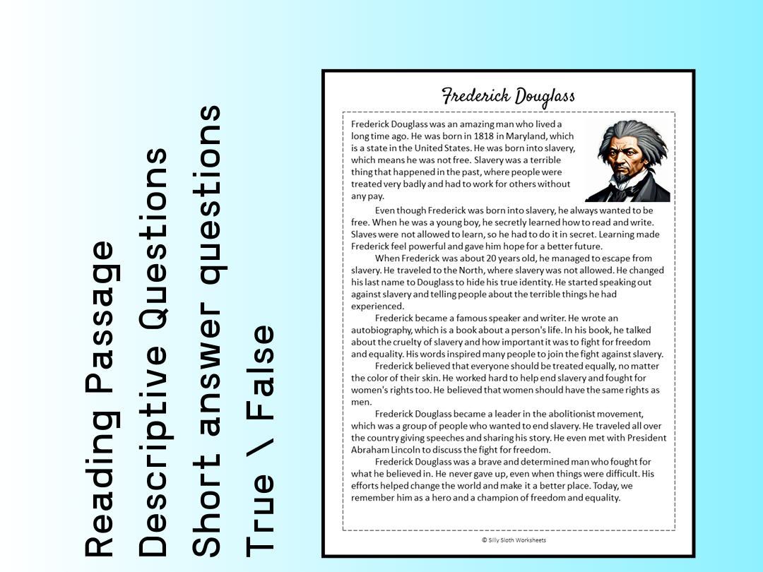 Frederick Douglass Biography Reading Comprehension Passage