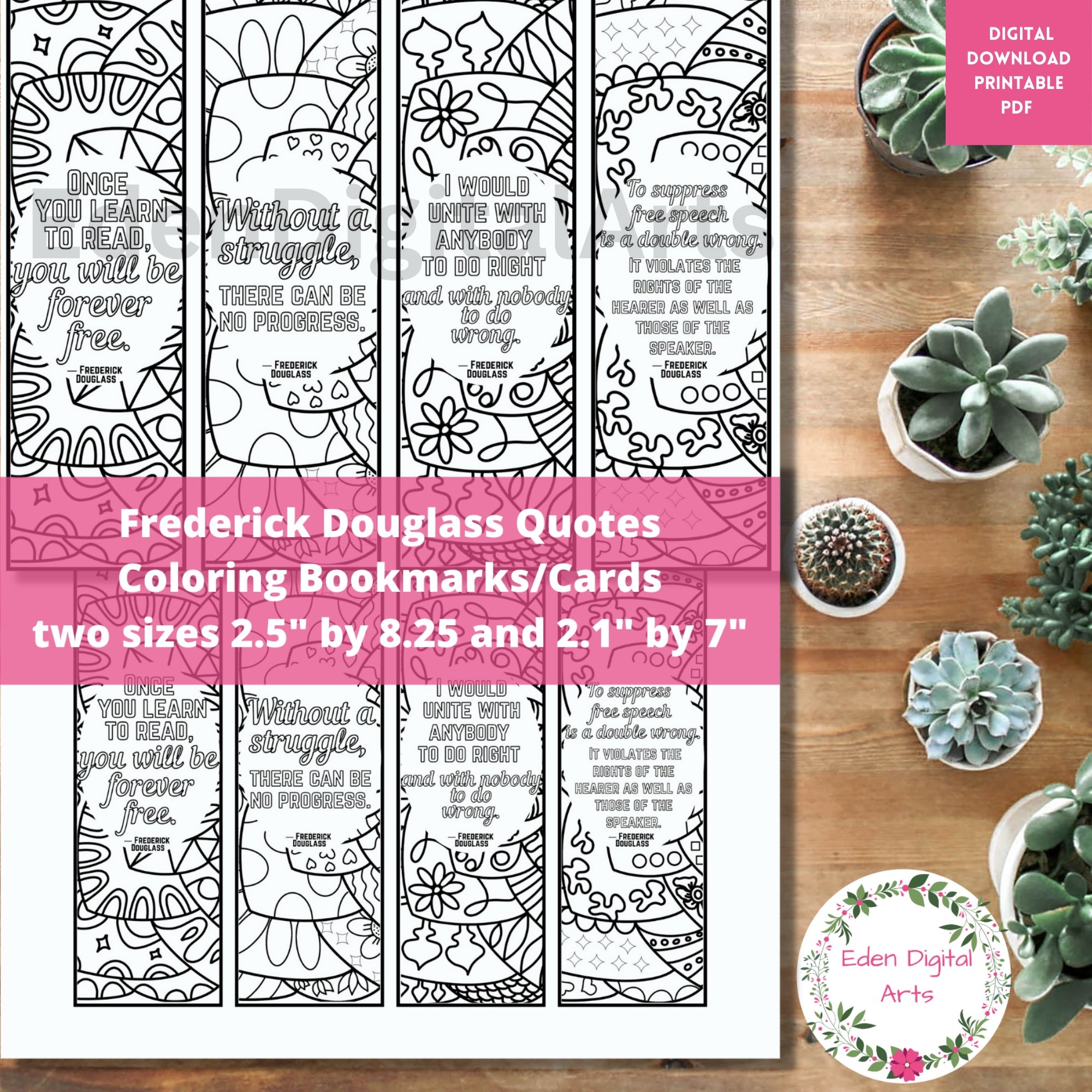 Frederick Douglass Quotes Coloring Bookmarks Cards Black History Frederick Douglass Quotes Coloring Bookmarks Cards Black History