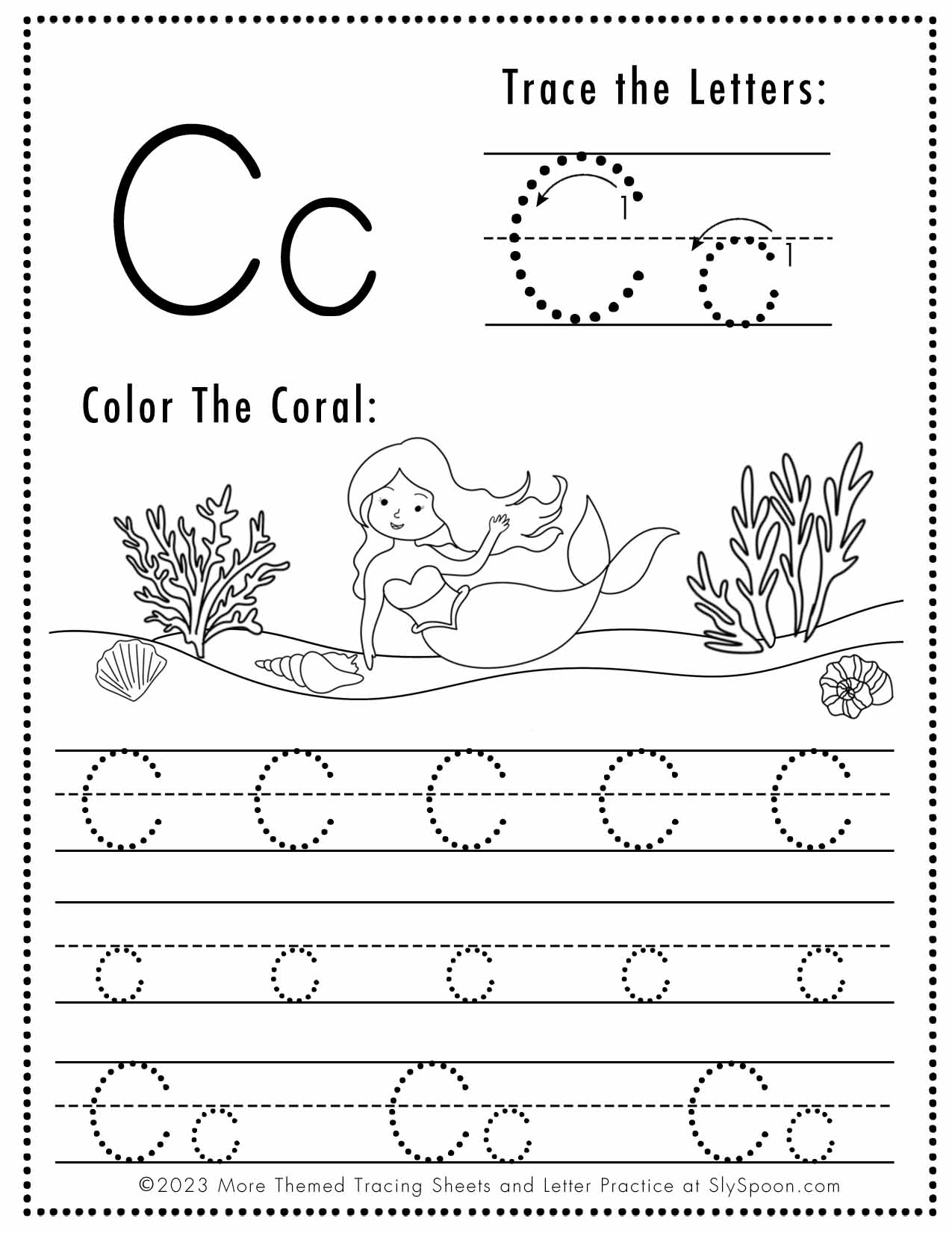 Free Alphabet Do A Dot Printables Worksheets Letter C Mermaid Themed Sly Spoon Free Alphabet Do A Dot Printables Worksheets Letter C Mermaid Themed Sly Spoon