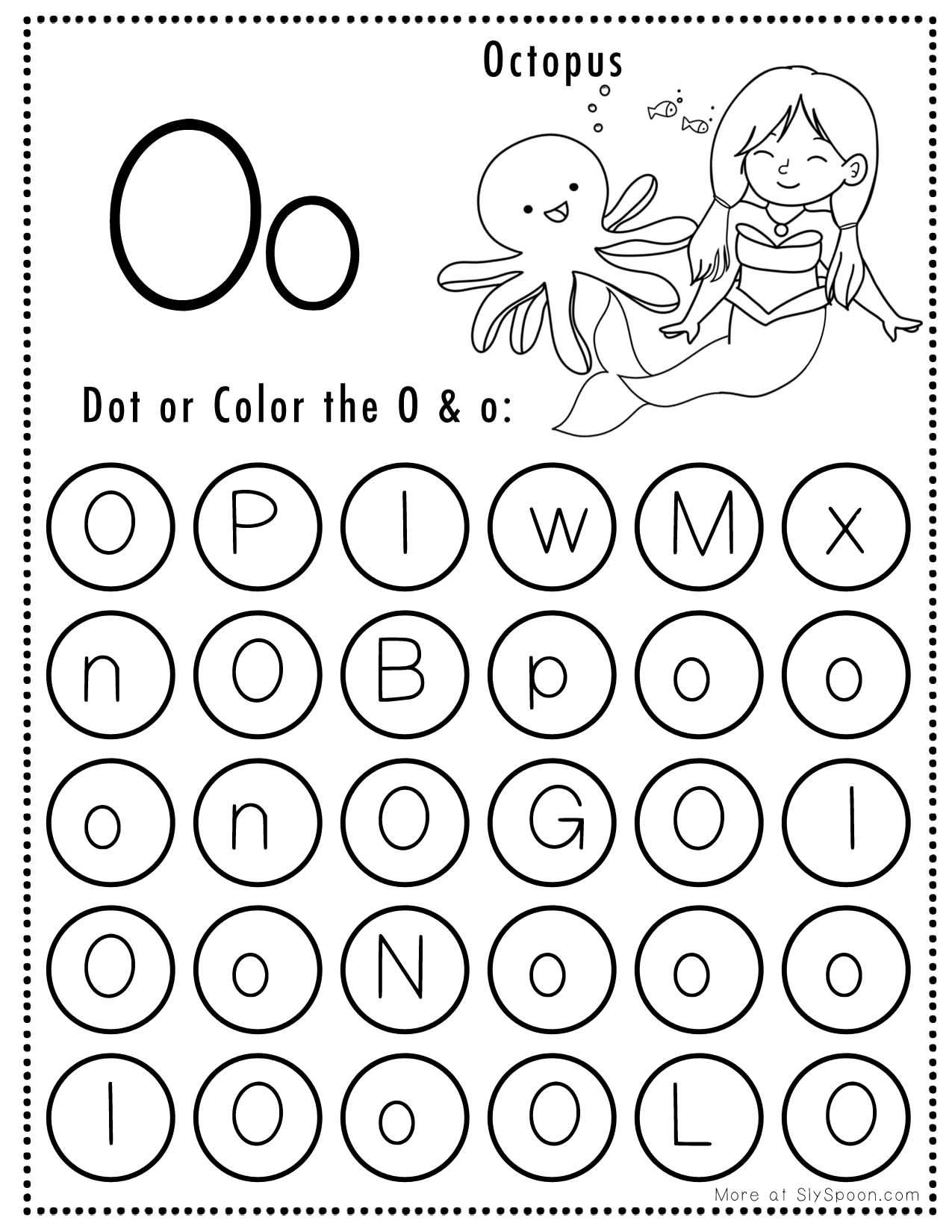 Free Alphabet Do A Dot Printables Worksheets Letter O Mermaid Free Alphabet Do A Dot Printables Worksheets Letter O Mermaid