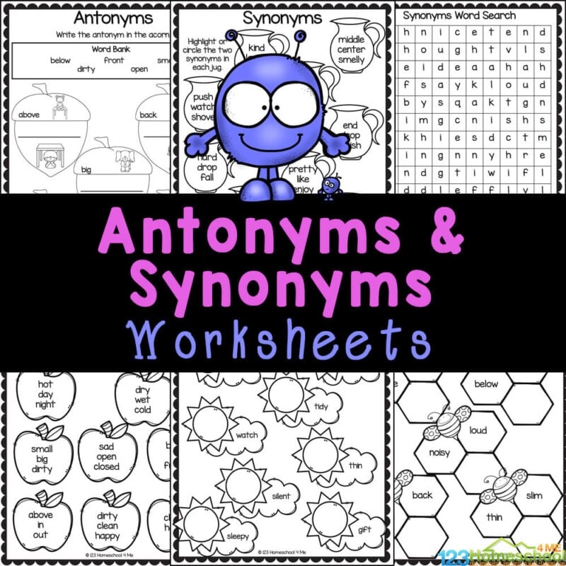 FREE Antonyms And Synonyms Worksheets FREE Antonyms And Synonyms Worksheets