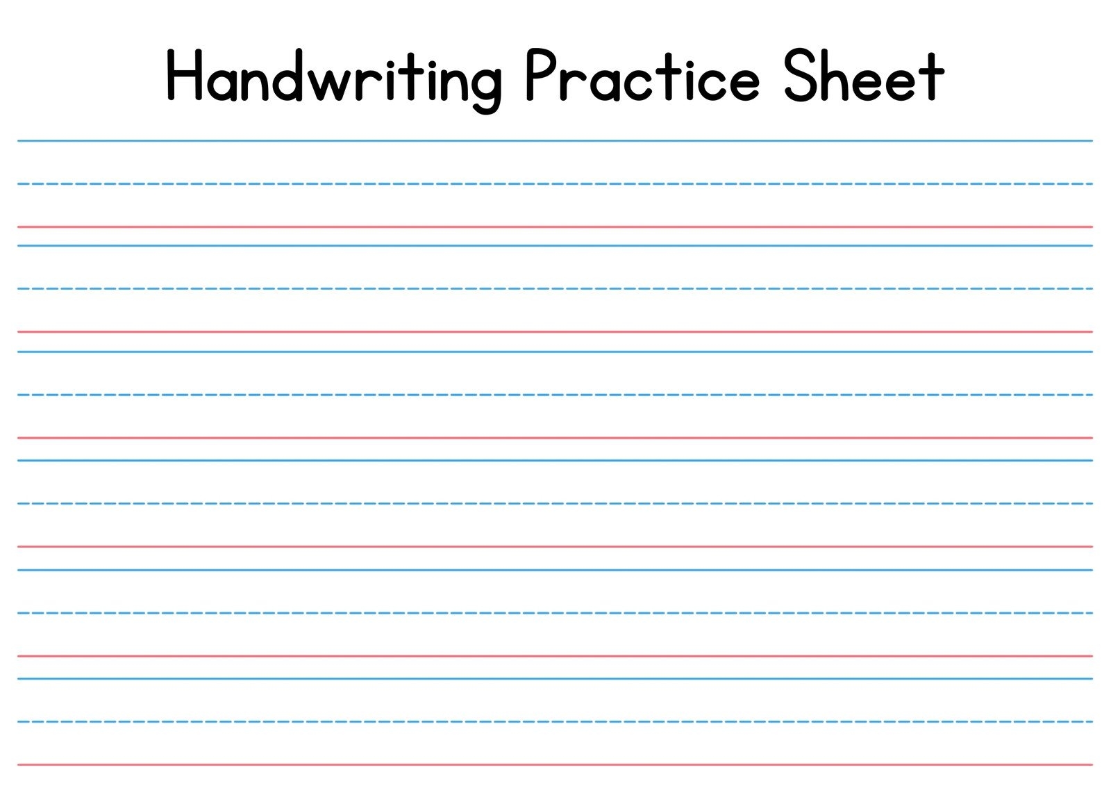 Free Custom Printable Handwriting Worksheet Templates Canva