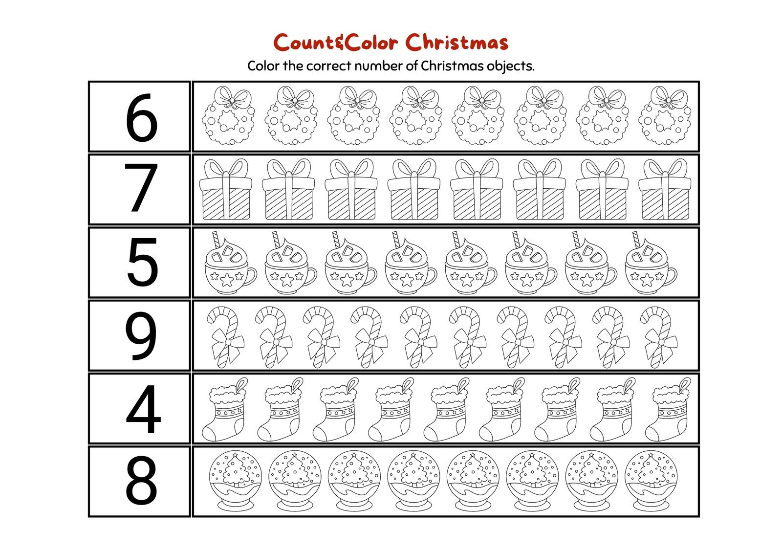 Free Printable Christmas Kindergarten Worksheets