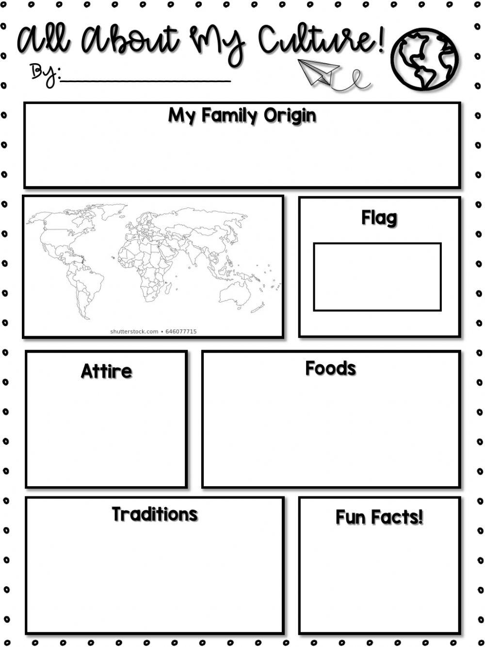 Free Family Culture And Worksheet Download Free Family Culture