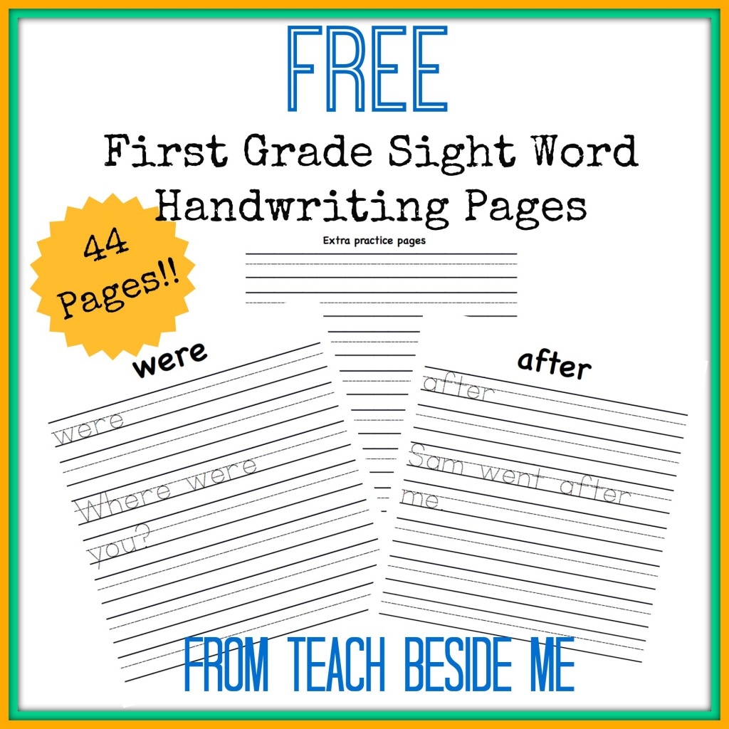 Free First Grade Sight Word Handwriting Pages Free First Grade Sight Word Handwriting Pages
