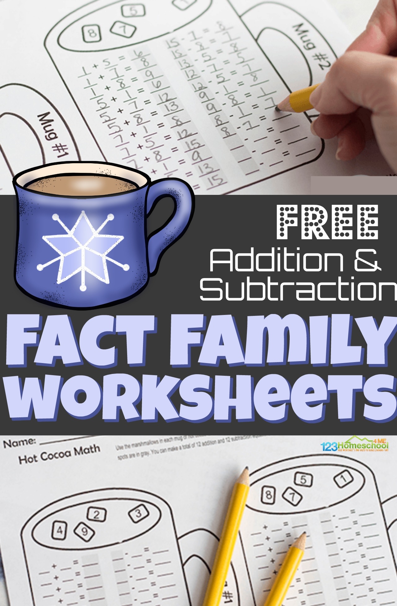FREE Hot Chocolate Addition And Subtraction Fact Family Worksheets FREE Hot Chocolate Addition And Subtraction Fact Family Worksheets