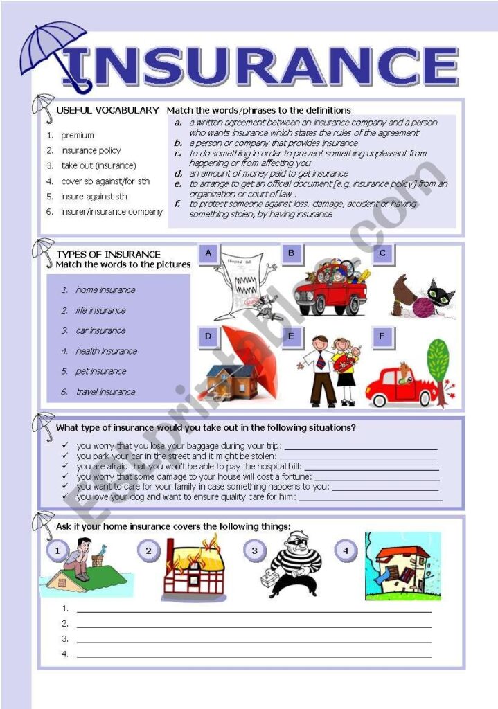 Free Printable Group Insurance Worksheets - Printable Worksheets