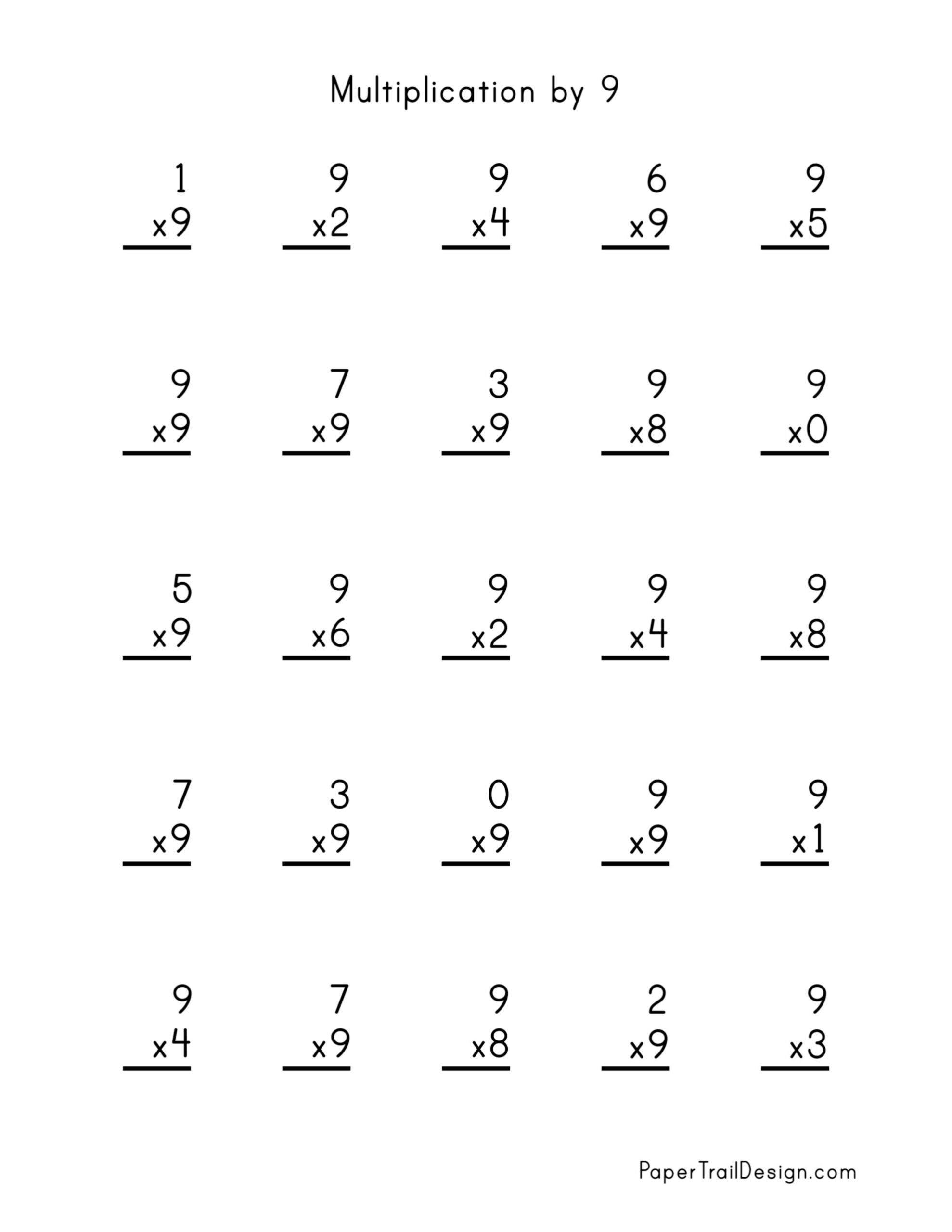 Free Multiplication Worksheets 1 12 Paper Trail Design 